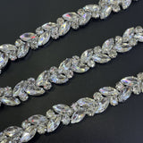 Diamanté trims black with nickel