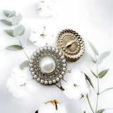 New-Pearl Opulence shank button with diamante