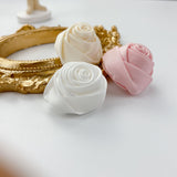 Handmade Satin Rose Ribbon Rosettes Fabric Flower Appliques Foh