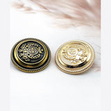 Vintage British Style Metal Buttons Wheat Ear Shield Badge College Style