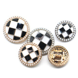 Black/White check shank button