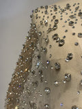 {2026 NEW}Silver Rhinestone Sprinkles Glitter lace fabric 50"