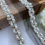 NEW - Bridal Beaded Pearl & Diamanté Trim