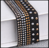 Suded tape with metal studs
