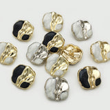 {2026 NEW} irregular two-tone metal and marbled enamel shank buttons