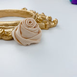 Handmade Satin Rose Ribbon Rosettes Fabric Flower Appliques Foh