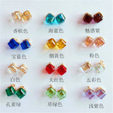 Cubic glass shank buttons