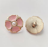 Flower oil drop shank buttons