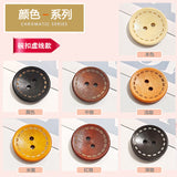 Wooden button with contrast stitching