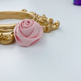 Handmade Satin Rose Ribbon Rosettes Fabric Flower Appliques Foh