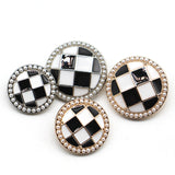 Black/White check shank button