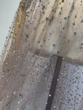 {2026 NEW}Silver Rhinestone Sprinkles Glitter lace fabric 50"