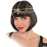 {2026 NEW}Rhinestone Mesh Headpiece Cap Silver Roaring 20s Crystal Flapper Head Chai