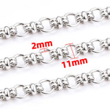 NEW-Sterling Silver Hollow Fancy Link Chain