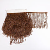Bugle Beaded Fringe Trim on Satin ribbon