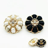 Weaved metal flower shank button
