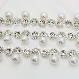 NEW - Large Diamanté & Pearl Swirl Trim