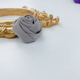 Handmade Satin Rose Ribbon Rosettes Fabric Flower Appliques Foh