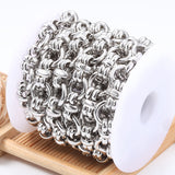 NEW-Sterling Silver Hollow Fancy Link Chain
