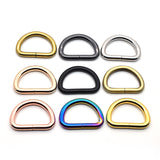 Round metal threading D-ring with split