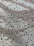 {2026 NEW}Silver Rhinestone Sprinkles Glitter lace fabric 50"