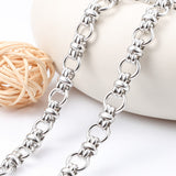 NEW-Sterling Silver Hollow Fancy Link Chain