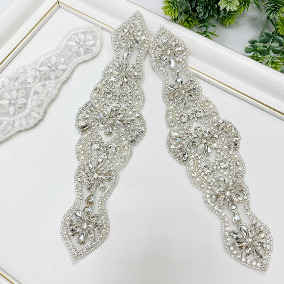 Iron on Wedding embellishment appliqué for waist