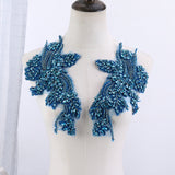 Sew on Heavy Luxury Glass Rhinestone Embroidered Flower Applique on mesh