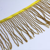 Bugle Beaded Fringe Trim on Satin ribbon