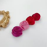 Handmade Satin Rose Ribbon Rosettes Fabric Flower Appliques Foh