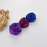 Handmade Satin Rose Ribbon Rosettes Fabric Flower Appliques Foh