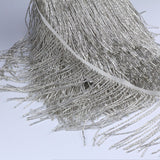 Bugle Beaded Fringe Trim on Satin ribbon
