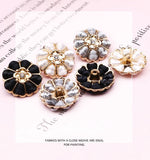 Weaved metal flower shank button