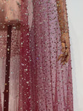 {2026 NEW}Silver Rhinestone Sprinkles Glitter lace fabric 50"