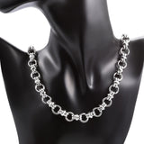 NEW-Sterling Silver Hollow Fancy Link Chain