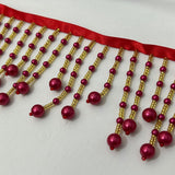 New - Red pearl fringe
