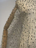 {2026 NEW}Silver Rhinestone Sprinkles Glitter lace fabric 50"