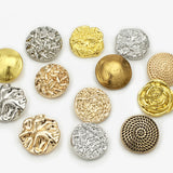 Woven crossed shank buttons with letter M