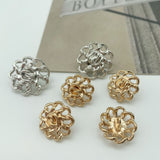 NEW - Metal whre flower shape shank buttons