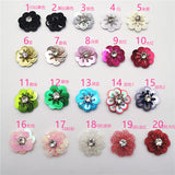 Brooch badge Craft decorative Party Crystal Sequins Beaded Colorful Flower Applique
