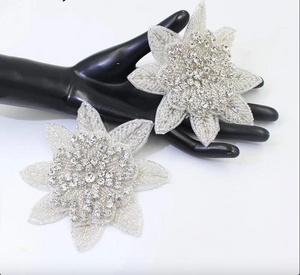 Beaded Flower with crystal motif diamanté