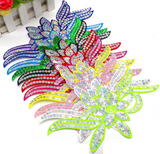 Flower Appliques Laser Sequins Embroidery Trims Iron On Patches
