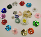 Brooch badge Craft decorative Party Crystal Sequins Beaded Colorful Flower Applique