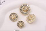 NEW - Diamanté Pearl Centred Shank Button
