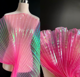 Colored pleated fabric