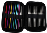 Luxbon-Pack Of  22 Sizes Multi coloured Aluminum Crochet Hooks Set Knitting Needles Craft Yarn 2mm-10mm