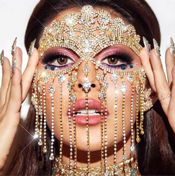 NEW-Personalised luxury masquerade tassel mask