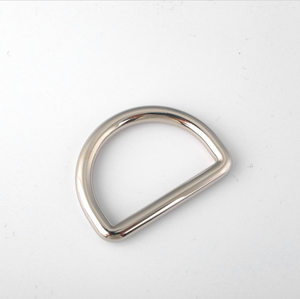 Round metal threading D-ring