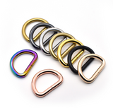 Round metal threading D-ring with split