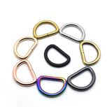 Round metal threading D-ring with split